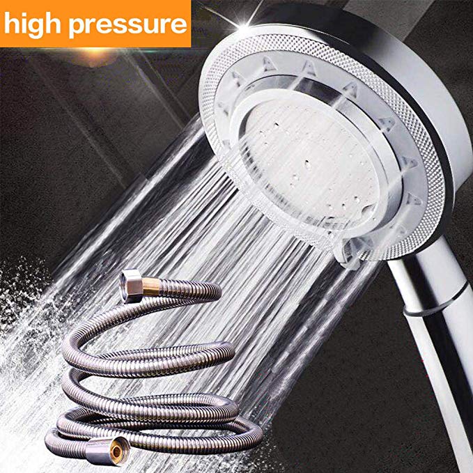 Shower Head，and Hose Set Universal Bath Water Saving High Pressure with 1.5m Shower Hose 3 Mode Function Spray Handheld Showerheads for Dry Skin & Hair by Nosame