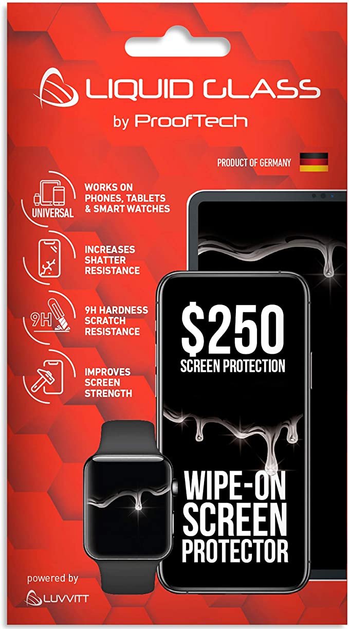 Liquid Glass Screen Protector with $250 Screen Protection Coverage Scratch Resistant Wipe On Protection for All Phones Tablets Smart Watches - Universal
