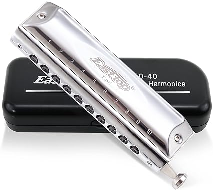 East top Chromatic Harmonica key of C, 10 Holes 40 Tunes Chromatic Harmonica Mouth Organ Musical Instrument for Adults, Beginners, Professionals and Students