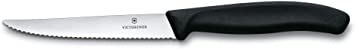 Victorinox 6.7233US1 Swiss Classic Steak 4½" Serrated Spear Point Blade ¾" Width at Handle Black, 4-Inch, Multi