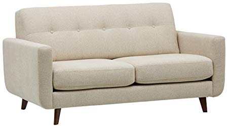 Rivet Sloane Mid-Century Tufted Modern Sofa, 64" W, Shell