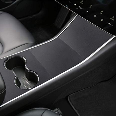 Tesla Model 3 Center Console Leather Wrap Kit Matte Black Leather Sticker for Tesla Model 3 Console Protector Accessories