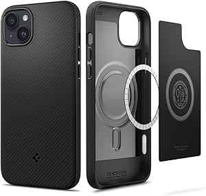 SPIGEN Mag Armor (MagFit) Designed for Apple iPhone 14 Case [6.1-inch] MagSafe Compatible Magnetic Ring Cover - Matte Black