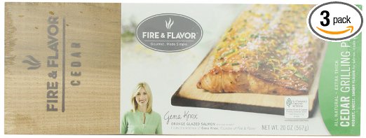 Fire & Flavor Gourmet Grilling Planks, Cedar, 2-Count Packages (Pack of 3)