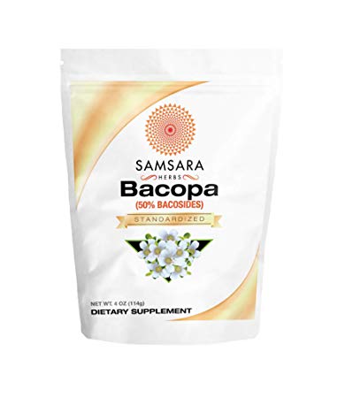 Samsara Herbs Bacopa Monnieri Powder - 50% Bacosides (4oz)