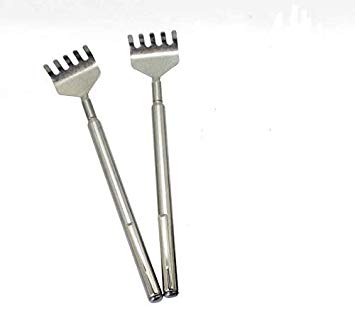 Telescopic Back Scratcher with Pocket Clip,Stainless Steel,Pack of 2