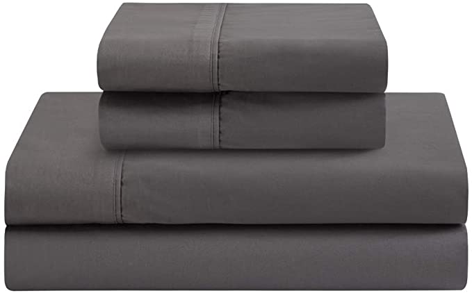 400 Thread Count Premium Cotton Sheet Set - Extremely Soft, Durable Weave, Reinforced Elastic Corners - King, Gray