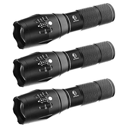 Tactical Flashlight, YIFENG XML-T8 Water Resistant Military Grade Tac light with 5 Lighting Modes & Zoom Function Ultra Bright Pocket Torch (T6-3)