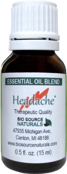 Headache Relief Essential Oil Blend Aromatherapy 15 Ml / 0.5 Oz with Oils of Peppermint, Lavender, Eucalyptus, Rosemary and Rosewood.