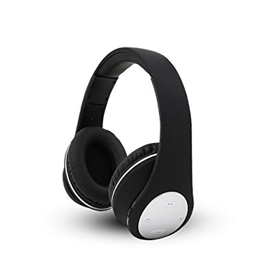 Bluetooth Wireless Foldable Hi-fi Stereo Over-ear Headphone Sports Earbuds Earphone with Microphone Adjustable Headband for Smart Phones Tablets Black