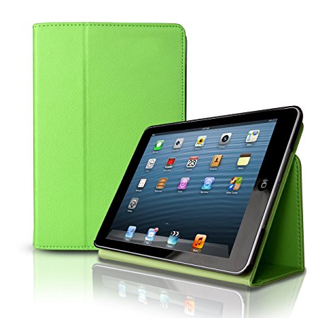 iPad Mini Smart cover Folio Snap Case By Photive with Built in Stand & Fully Functional Sleep & Wake Feature, Green