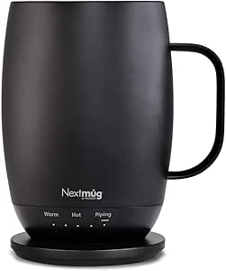 Nextmug Plus - Temperature-Controlled, Self-Heating Coffee Mug (Black - 18 oz.)