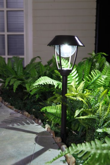 Grand Patio Bright Solar Powered Pole Path Lamp for Path, Patio, Deck, Driveway and Garden Set of 2