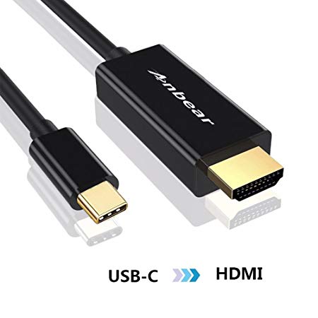 USB C to HDMI Cable,Anbear USB Type-C to HDMI Cable [Thunderbolt 3] for MacBook Pro, Surface Book 2, Galaxy S9/S8, XPS 13, and More