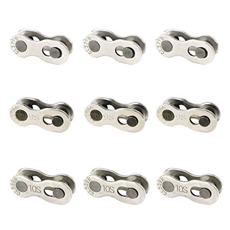 Hamineler 9 Pairs Bicycle Missing Link, Chain Link Connector 6-7-8 Speed 9 Speed 10 Speed​​ Reusable Quick Coupling