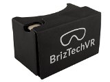 Google Cardboard v20 Black Version Virtual Reality Headset - Featuring Capacitive Touch Button Compatible With iPhone and Android
