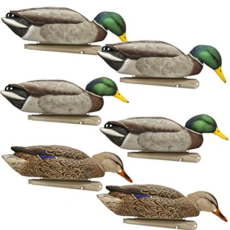 AvianX Top Flight Duck Back Water Mallard Decoy (6 Pack), Green