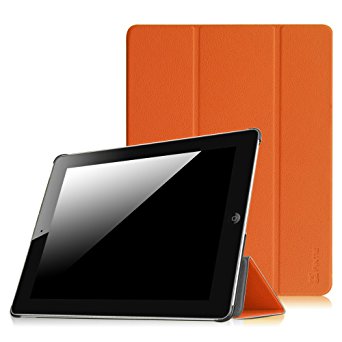 Fintie iPad 2/3/4 Case - Lightweight Slim Tri-Fold Smart Stand Cover Protector Supports Auto Wake/Sleep for iPad 4th Generation with Retina Display, iPad 3 & iPad 2 - Orange