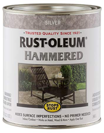 Rust-Oleum 7213502 Hammered Metal Finish, Silver, 1-Quart (Packaging may vary)