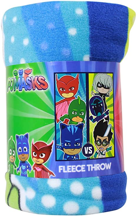 PJ Masks Good Vs Evil Fleece Throw Blanket - 45 x 60 inch - Super Soft Plush - Extra Cozy and Warm - Novelty Character Bedding and Home Decor