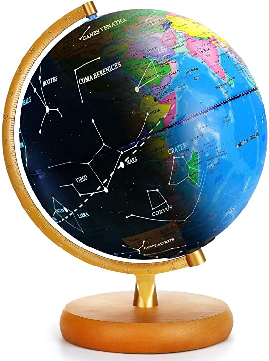 LED Constellation Globe Rewritable 3in1 Educational Toys, Light Up World Globe,Illuminated Night View Globe lamp for Kids Home Décor and Office Desktop（Contains pen and Cleaning Cloths）