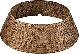 Best Choice Products 36in Christmas Tree Collar, Woven Hyacinth 3-Piece Holiday Rattan Tree Skirt Accessory for Home w/Cord Cut-Out - Chestnut