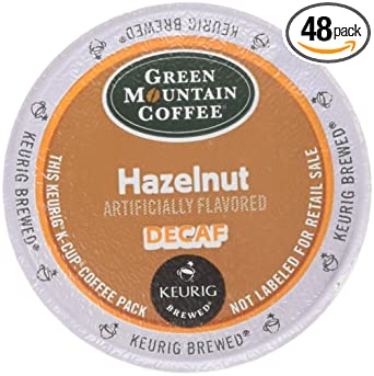 Green Mountain Coffee Hazelnut Decaf, Light Roasted, K-Cup Portion Pack for Keurig K-Cup Brewers (Pack of 48)