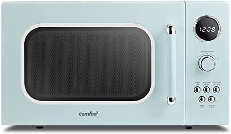 COMFEE' CM-M091AGN Retro Microwave with Multi-stage Cooking, 9 Preset Menus and Kitchen Timer, Mute Function, ECO Mode, LED digital display, 0.9 cu.ft, 900W, Green