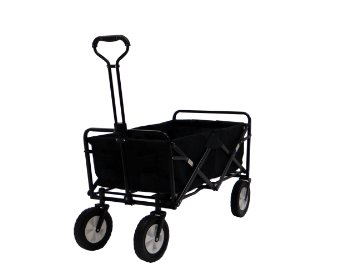 Portable Folding Utility Wagon in Black