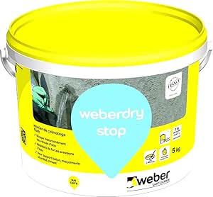 Mortier de colmatage ultra-rapide, 5kg, WEBERDRY STOP, WEBER