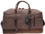 Iblue Oversized Leather Canvas Casual Travel Tote Luggage Duffel Handbag831dark Coffee Xl 216in