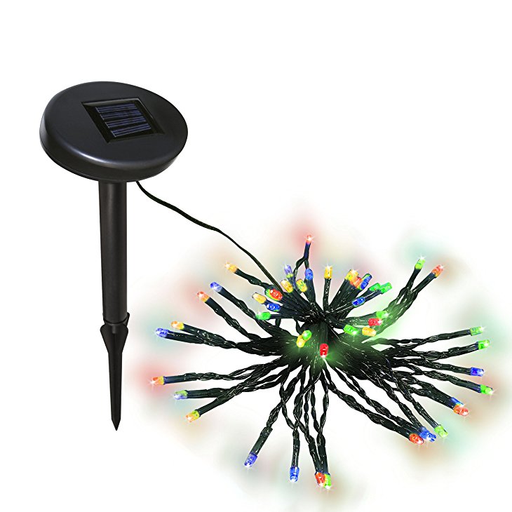 ALEKO Solar Powered Christmas Lights String Light 60 LED Multicolored