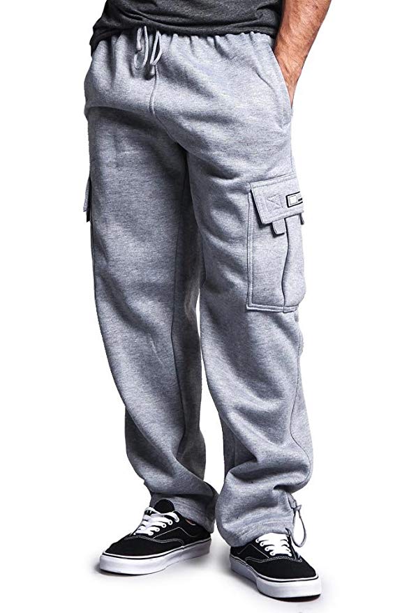 G-Style USA Men's Solid Fleece Cargo Pants