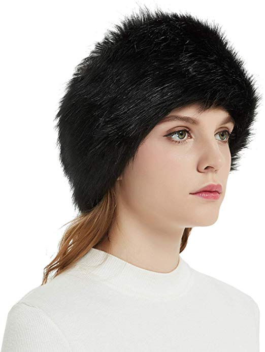 Faux Fur Headbands Outdoor Ear Warmers Earmuffs Ski Hat Winter Warm Elastic Hairbands Head Wraps for Women by Aurya