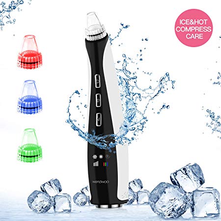 【Newest 】Blackhead Remover Vacuum,Wandwoo Ice & Hot Sensing Electric Pore Cleaner,Lamp Care Blackhead Suction Remover,USB Rechargeable Facial Care Tool With 10 Replaceable Heads