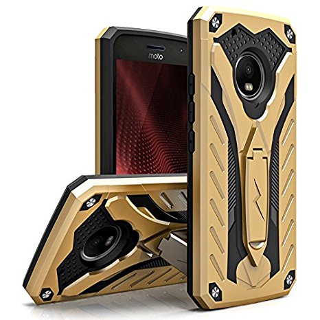 Motorola G5 Plus Case, Zizo [Static Series] Shockproof [Military Grade Drop Tested] w/ Kickstand [Motorola G5 Plus Heavy Duty Case] Impact Resistant