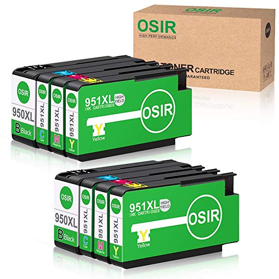 OSIR Compatible Ink Cartridge Replacement for HP 950 951 950XL 951XL Ink for HP Officejet Pro 8600 8610 8620 8630 8640 8100 8660 8615 251dw 276dw 271dw Printer (2 Black, 2 Cyan, 2 Magenta, 2 Yellow)