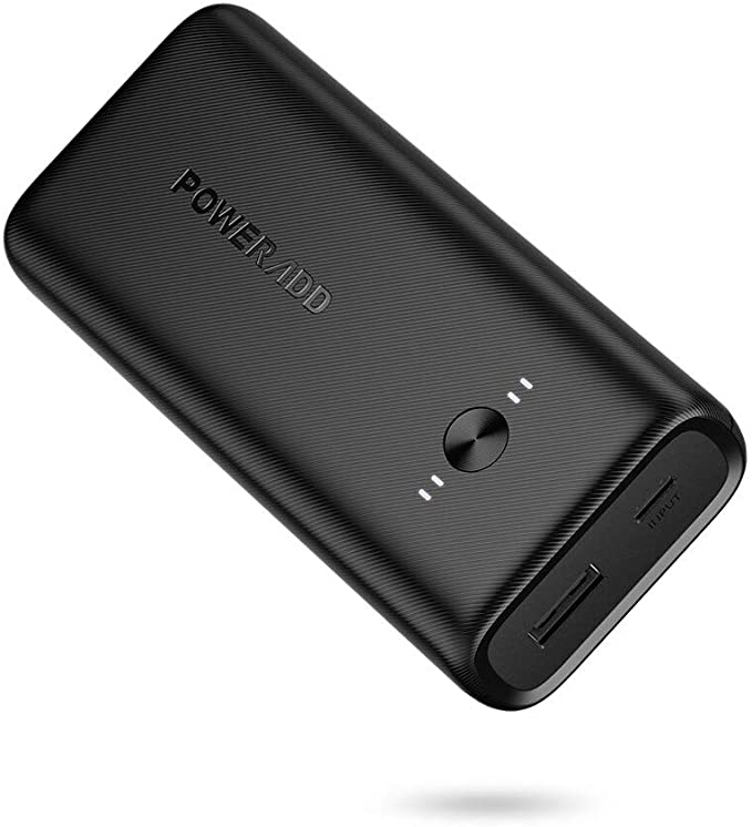 Poweradd EnergyCell Neo 10000mAh Portable Charger Fast-Charging Power Bank Ultra-Compact Size External Battery Pack Compatible with iPhone, iPad, Samsung, Huawei and More-Black