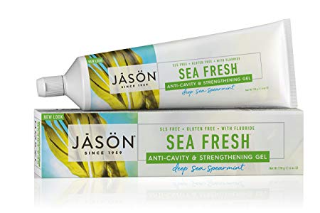 JASON Sea Fresh Strengthening Fluoride-Free Toothpaste, Deep Sea Spearmint, 6 oz. (Packaging May Vary)