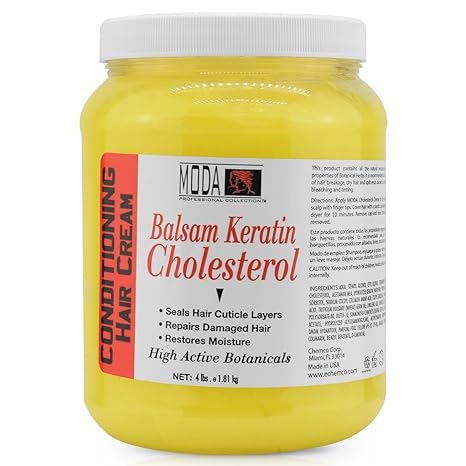 Cholesterol Deep Conditioning Hair Cream with Keratin, Panthenol, Collagen Amino Acids, Jojoba Oil, and Vitamin E – 64 Oz