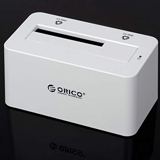ORICO 6619US3 Super Speed USB 3.0 to 2.5 - inch or 3.5 - inch SATA External Hard Drive HDD Docking station with 12V / 2.5A AC adapter - White