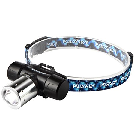 HODGSON Headlamp, 3 Settings, Rechargeable Battery for Camping, Hiking, Running, Completely Water Proof