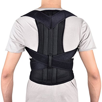 Back Posture Corrector, HailiCare Full Back Brace Shoulder Posture Correction For Upper and Lower Back Support, Brace to Improve Slouch, Back Pain, Thoracic Kyphosis- Large Size (Waist 34’’-42’’)