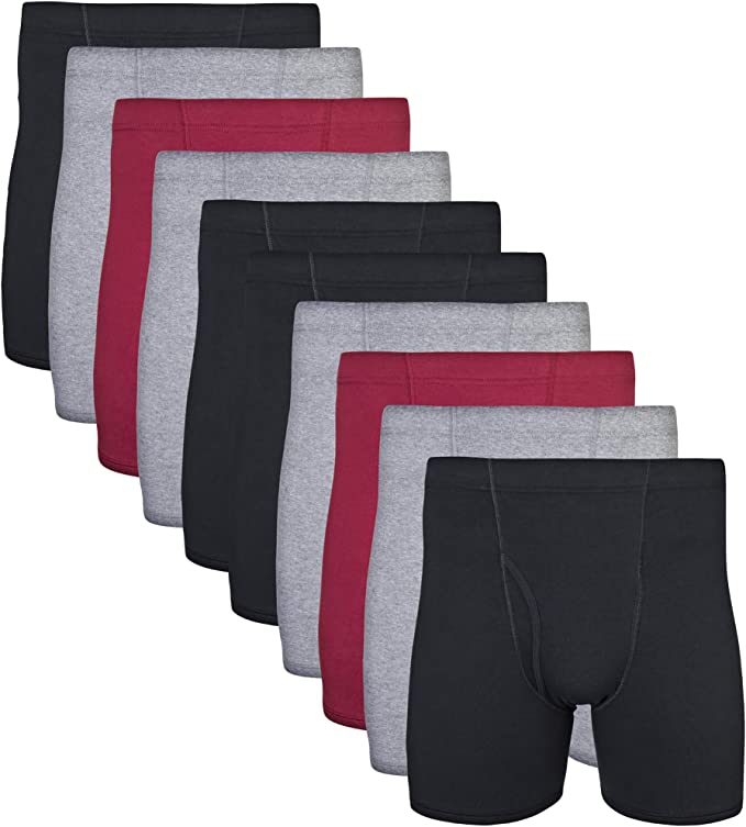 Gildan Mens Covered Waistband Boxer Brief Multipack