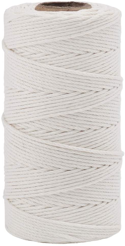 Organic Cotton String, 328 Feet Food Safe Cooking Twine for Tying Meat, Making Sausage, Baking, Candle Wicks, Christmas Wrapping Gifts