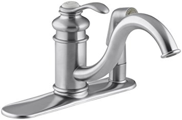 KOHLER K-12173-G Fairfax Single Control Kitchen Sink Faucet, Brushed Chrome