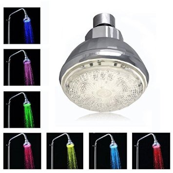 WOMUL LED Color Changing Hand Showerhead Rainbow LED Showers Head Light Bathroom Shower Heads