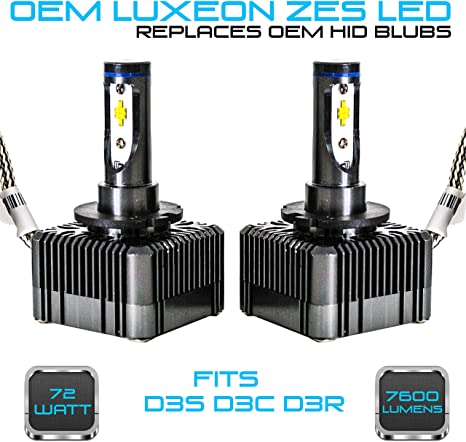 Stark 72W 7600LM Headlight LED Canbus Conversion Kit 6000K White Replace OEM HID Xenon Bulbs - D3S D3R D3C