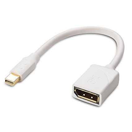 Cable Matters Mini DisplayPort (Thunderbolt™ 2 Port Compatible) to DisplayPort Male to Female Adapter in White - 4K Resolution Ready