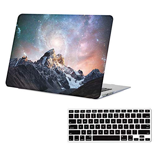 MacBook Air 13.3 Inch Case, Mountain Galaxy Rubberized Soft-Touch Protective Hard Shell Case Model:A1466/A1369 with Keyboard Cover 2010-2017